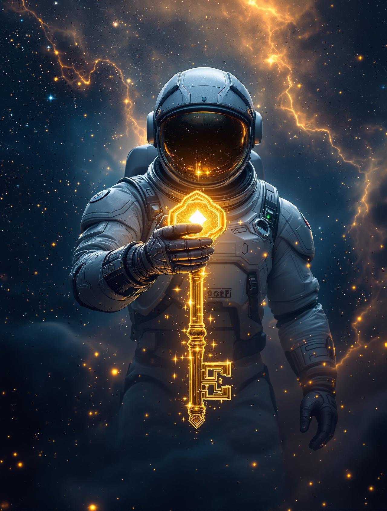 星芽短剧免费热播作品《星河之钥》海报 — 星际探索者在一颗废弃星球上发现了一把来自上古文明的钥匙。这把